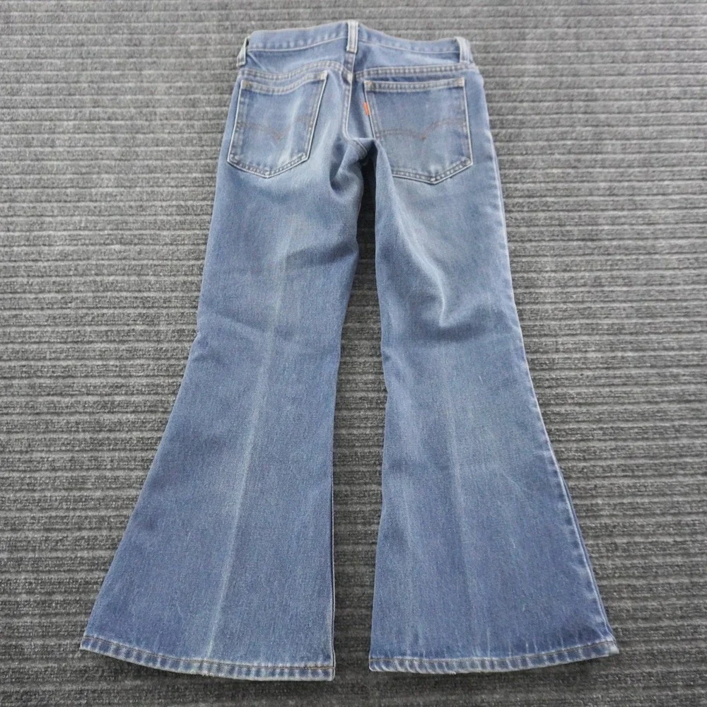 Vintage 70s Levis Orange Tab Bell Bottom Jeans 28x27 Blue Flare Talon 42 Zip